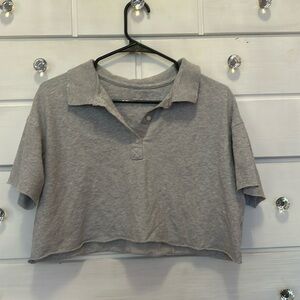 Offline by Aerie Cropped grey polo
